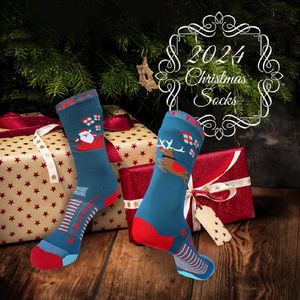 Steigen Santa's Sleigh Christmas Socks - 3/4 Length