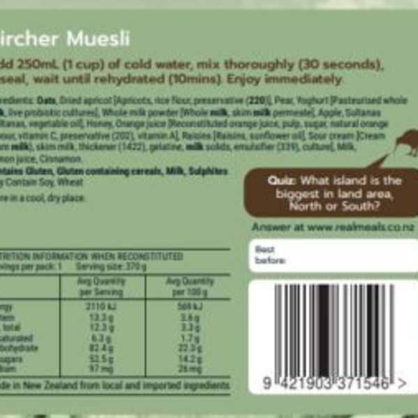 Real Meals Bircher Muesli