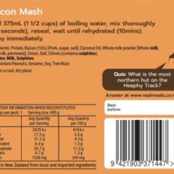 Real Meals Bacon Mash