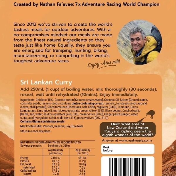 Real Meals Sri Lankan Curry