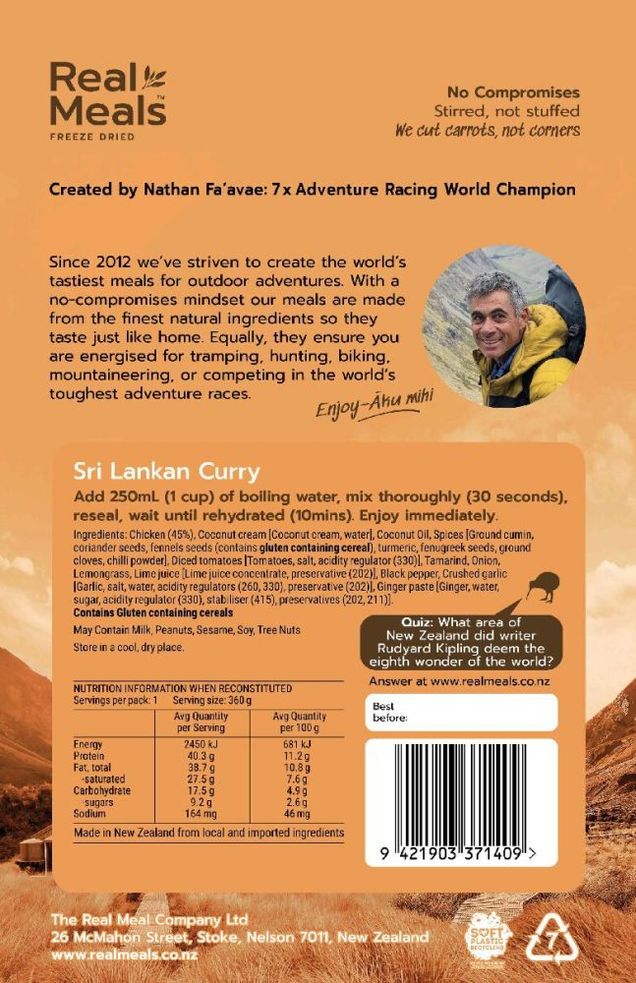 Real Meals Sri Lankan Curry