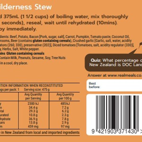 Real Meals Wilderness Stew