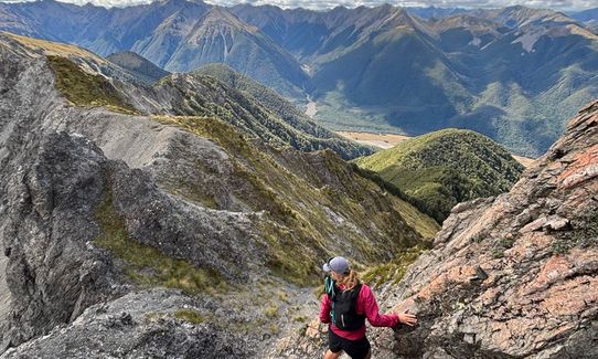 The Pyramid to Sudden Valley via the 5 star scree, Canterbury