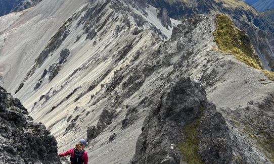 The Pyramid to Sudden Valley via the 5 star scree, Canterbury